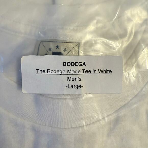 Bodega Made BDBA Tee Shirt Patriotic Shield Stars Stripes White Unisex Large - Picture 2 of 5